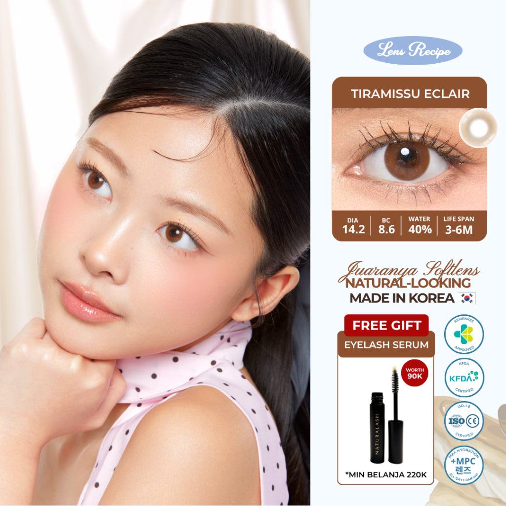 Lens Recipe by Naturalens Tiramissu Eclair Softlens Made in Korea with MPC (1PC/SEBELAH) Contact Lens (-0 sd -6.50)