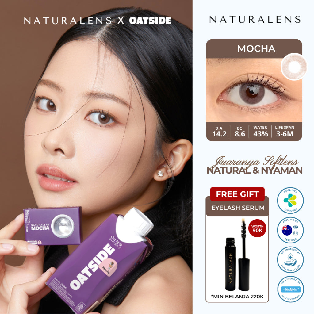 Naturalens x Oatside Mocha Softlens Biomoist (1PC/SEBELAH) Contact Lens (0 sd -10)