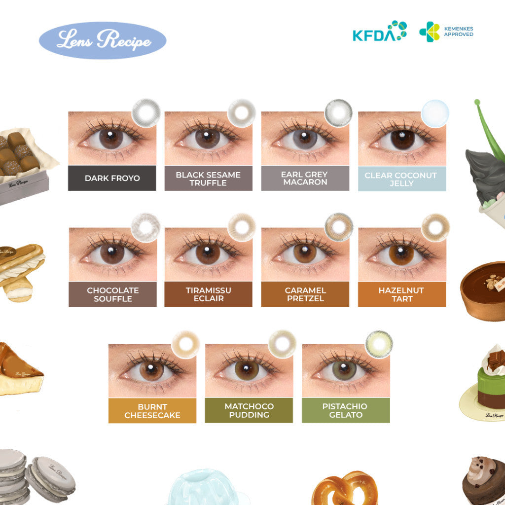 Lens Recipe by Naturalens Caramel Pretzel Softlens Made in Korea with MPC (1PC/SEBELAH) Contact Lens (-0 sd -6.50)