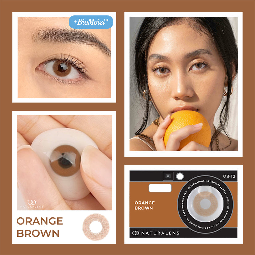 Naturalens Orange Brown Softlens Biomoist (1PC/SEBELAH) Contact Lens (0 sd -10)  / Soft Lens / Lensa Kontak / Soflen / Softlen / Soflens normal minus / Softlense / Lensa mata