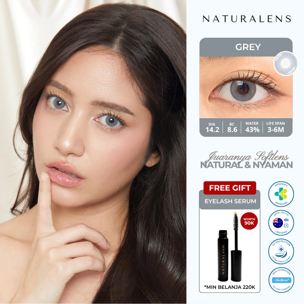 Naturalens Grey Softlens Biomoist (1PC/SEBELAH) Contact Lens (0 sd -10)