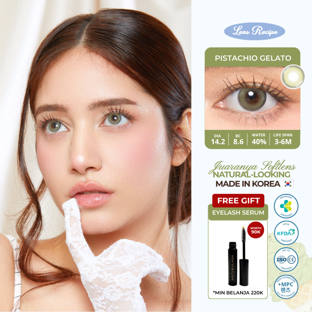 Lens Recipe by Naturalens Pistachio Gelato Softlens Made in Korea with MPC (1PC/SEBELAH) Contact Lens (-0 sd -6.50)