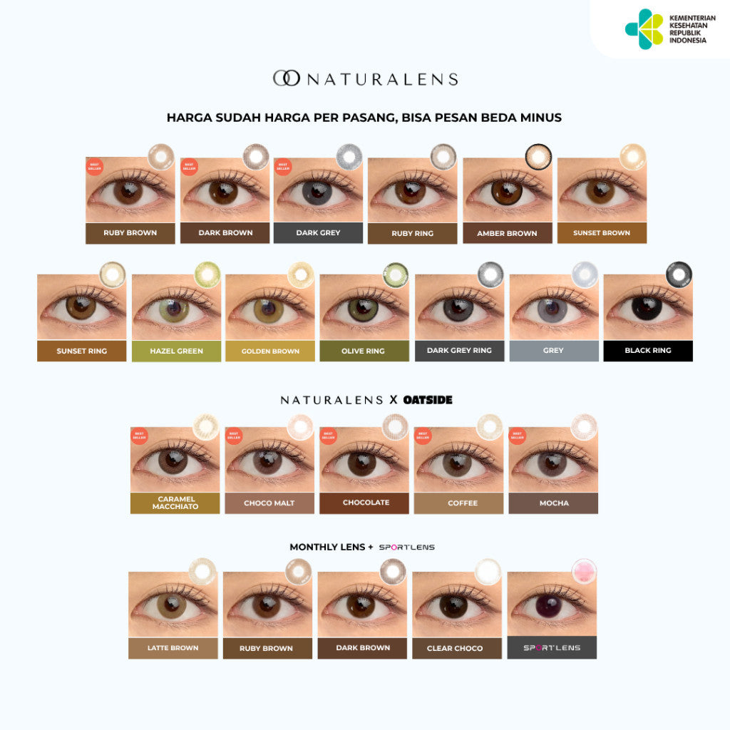 Naturalens Ruby Brown Monthly Softlens BioMoist (1PC/SEBELAH) Contact Lens (0 sd -10)