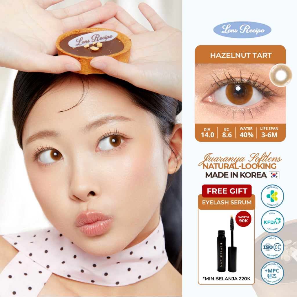 Lens Recipe by Naturalens Hazelnut Tart Softlens Made in Korea with MPC (1PC/SEBELAH) Contact Lens (-0 sd -6.50)