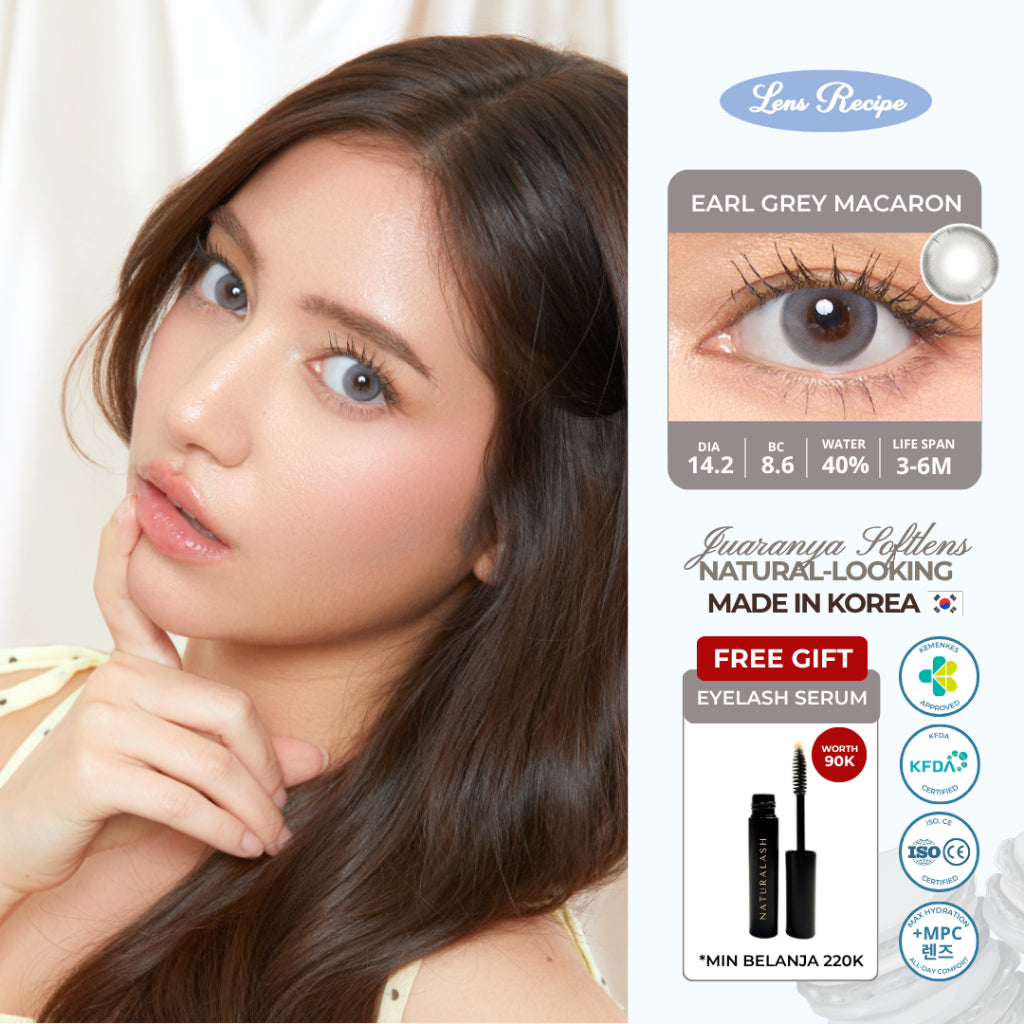 Lens Recipe by Naturalens Earl Grey Macaron Softlens Made in Korea with MPC (1PC/SEBELAH) Contact Lens (-0 sd -6.50)
