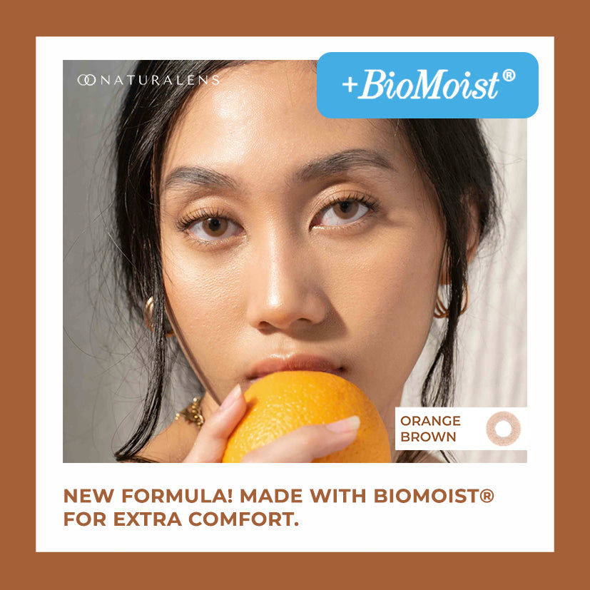 Naturalens Orange Brown Softlens Biomoist (1PC/SEBELAH) Contact Lens (0 sd -10)  / Soft Lens / Lensa Kontak / Soflen / Softlen / Soflens normal minus / Softlense / Lensa mata