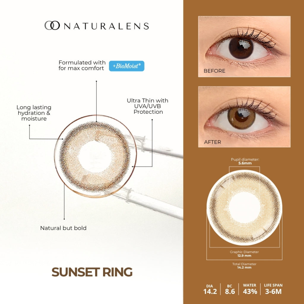 Naturalens Sunset Ring Softlens Biomoist (1PC/SEBELAH) Contact Lens (0 sd -10)