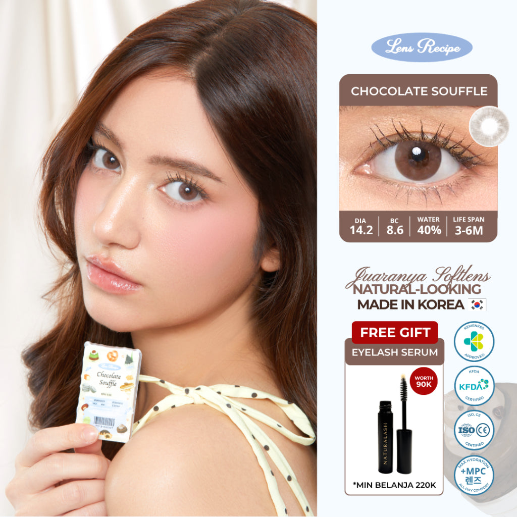 Lens Recipe by Naturalens Chocolate Souffle Softlens Made in Korea with MPC (1PC/SEBELAH) Contact Lens (-0 sd -6.50)