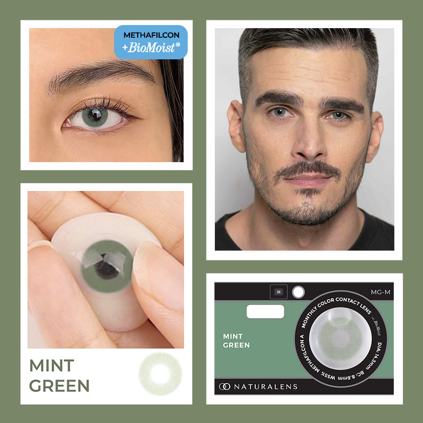 Naturalens Mint Green Monthly Softlens Biomoist (0 sd -10)